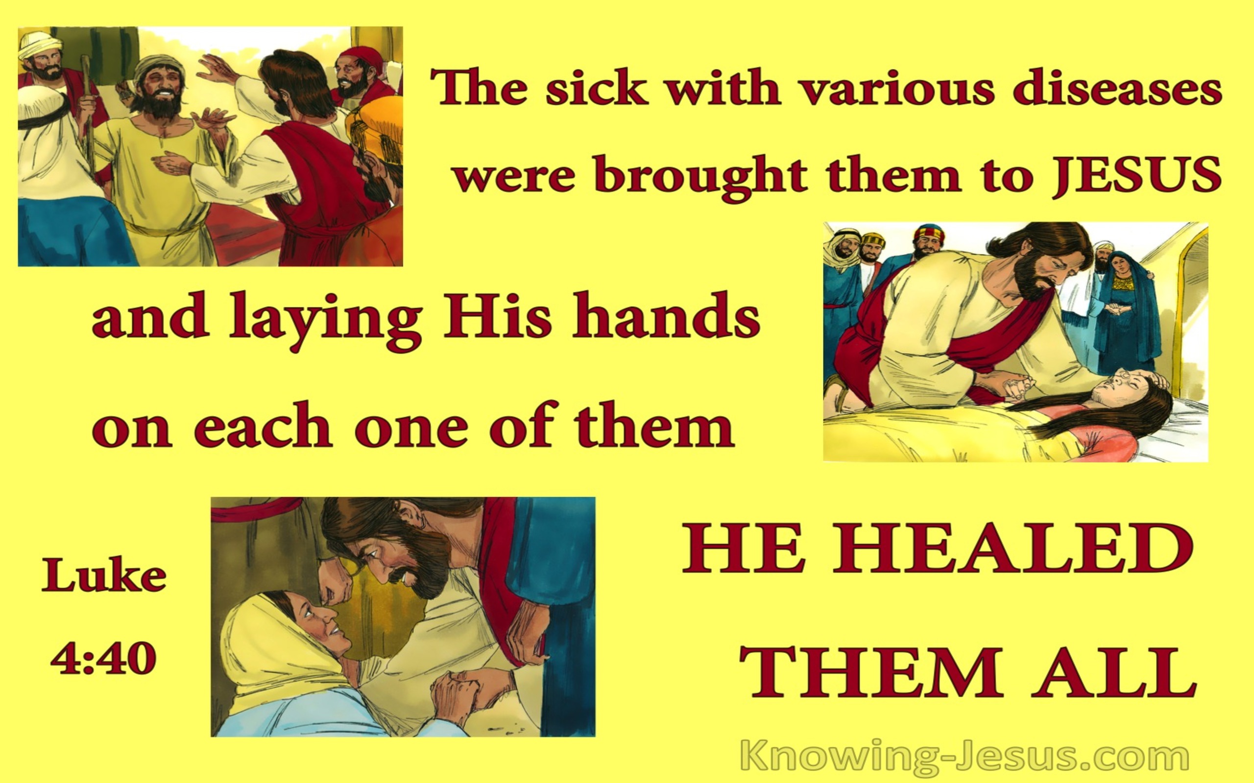 Luke 4:40 While The Sun Set He Healed Them (yellow)